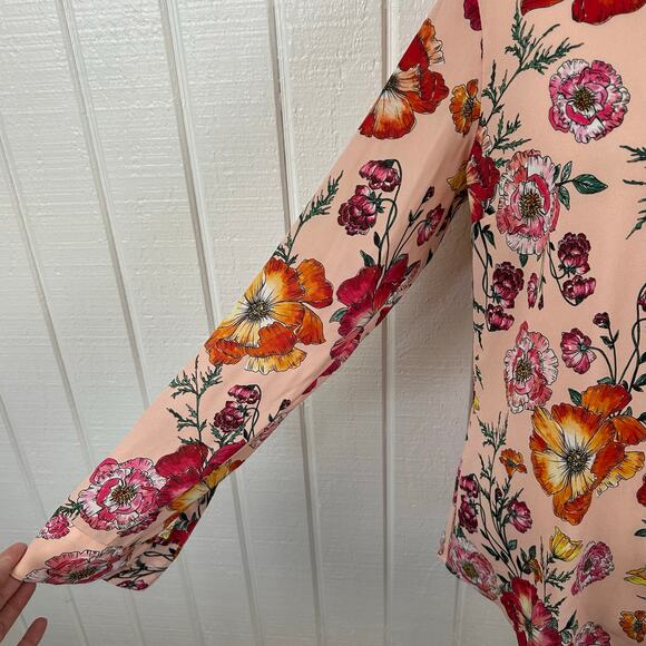 💓Sold💓not for sale💓Express Portofino Blouse Top Pink Office Career Long Sleeve P - Picture 2 of 8